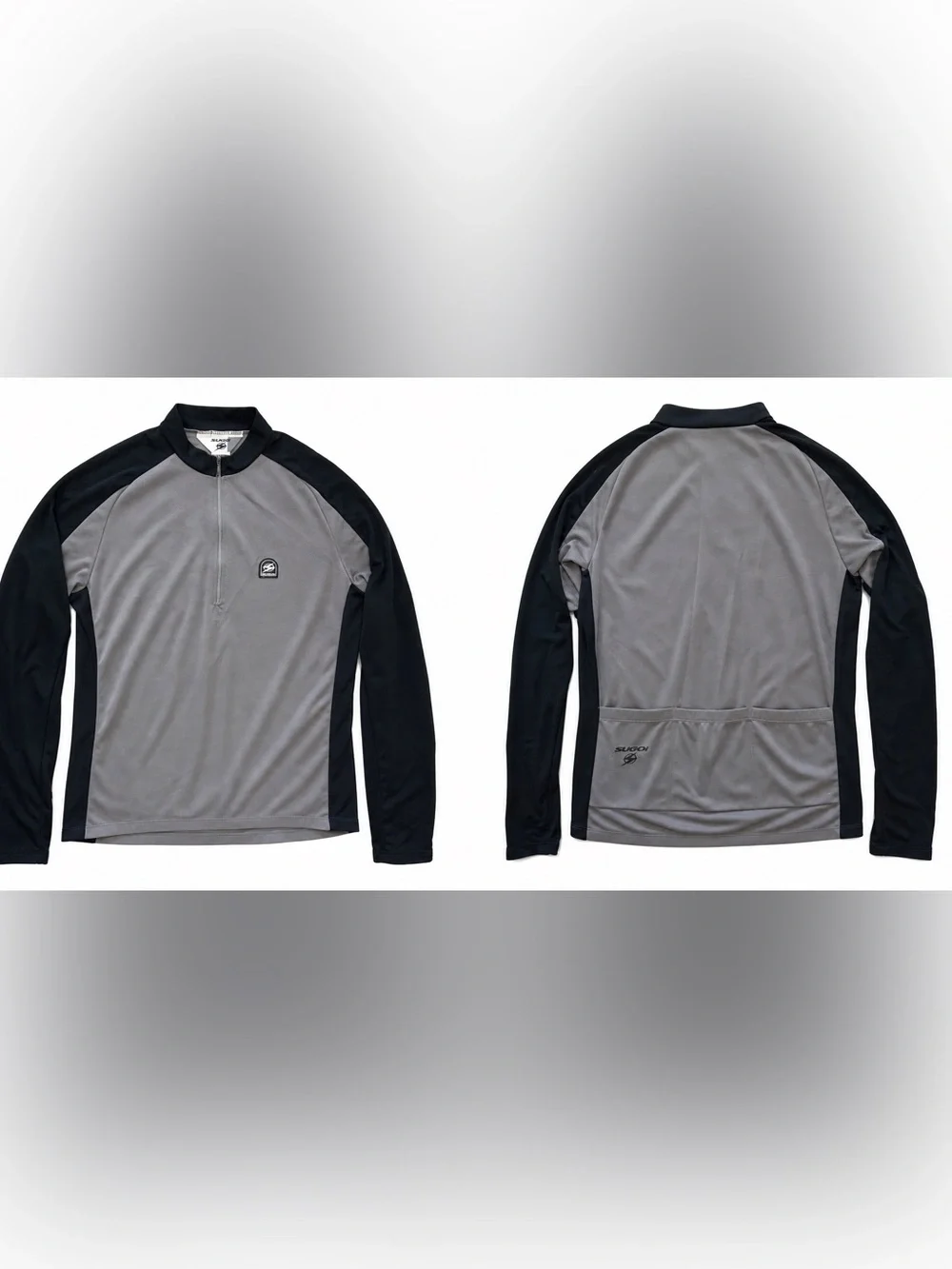 Athletic Cycling Performance - Gray Black Colorblock Zip Pullover Jacket - XL
